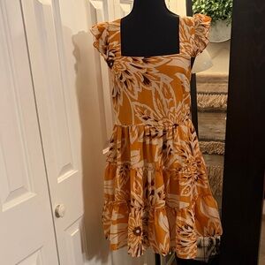 Band of the Free Floral Orange Mini Dress